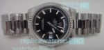 Copy Rolex Day-Date President Watch Black Dial Stainless Steel